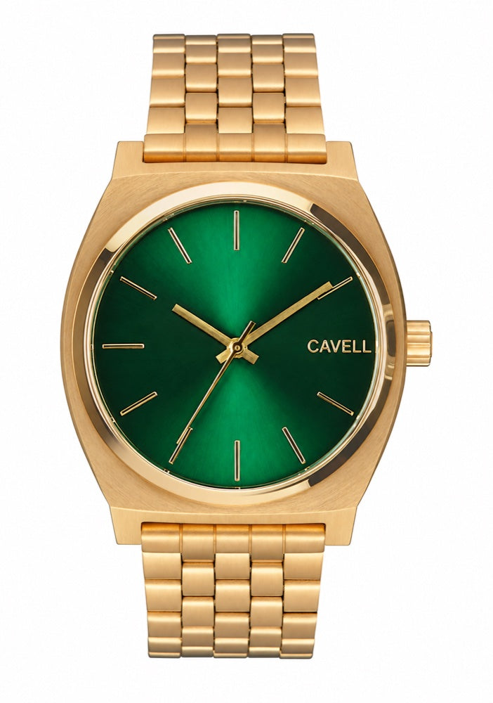 CAVELL Time Teller in Gold / Green Sunray