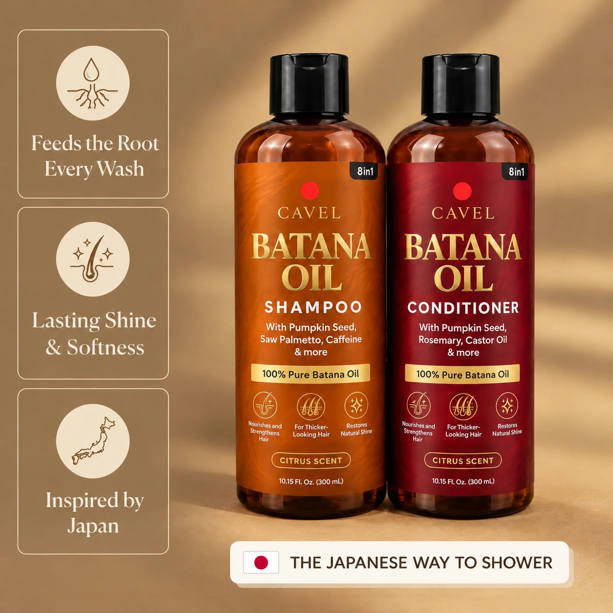 Cavel Batana Oil Shower Set, the Japanese way to shower