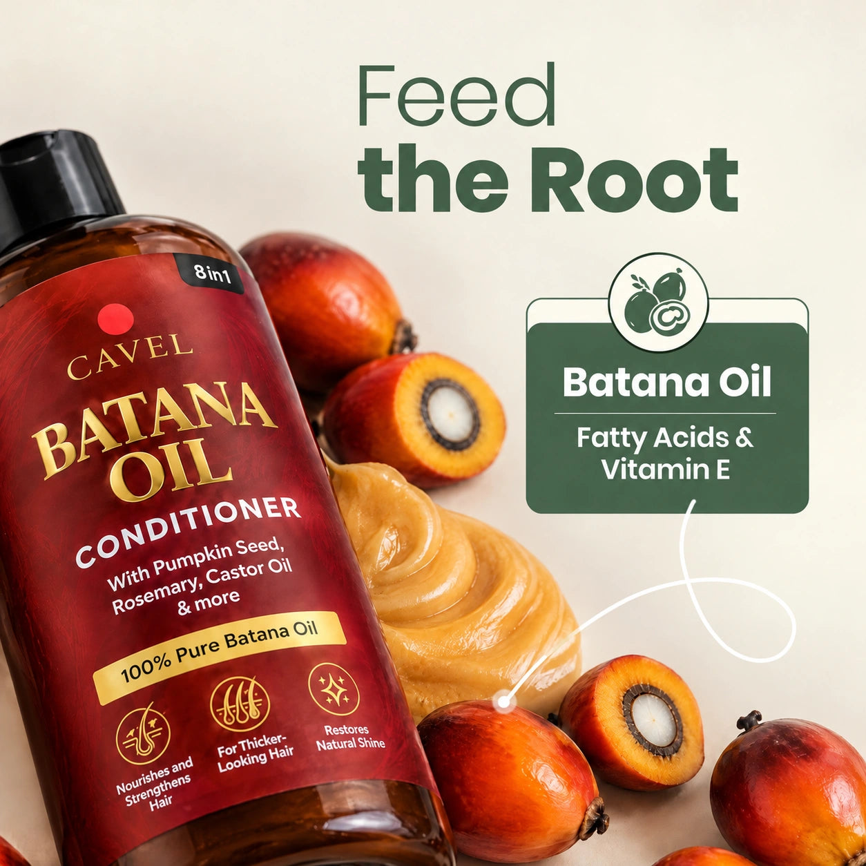 Cavel Batana Oil Shower Set, batana oil feeds the root